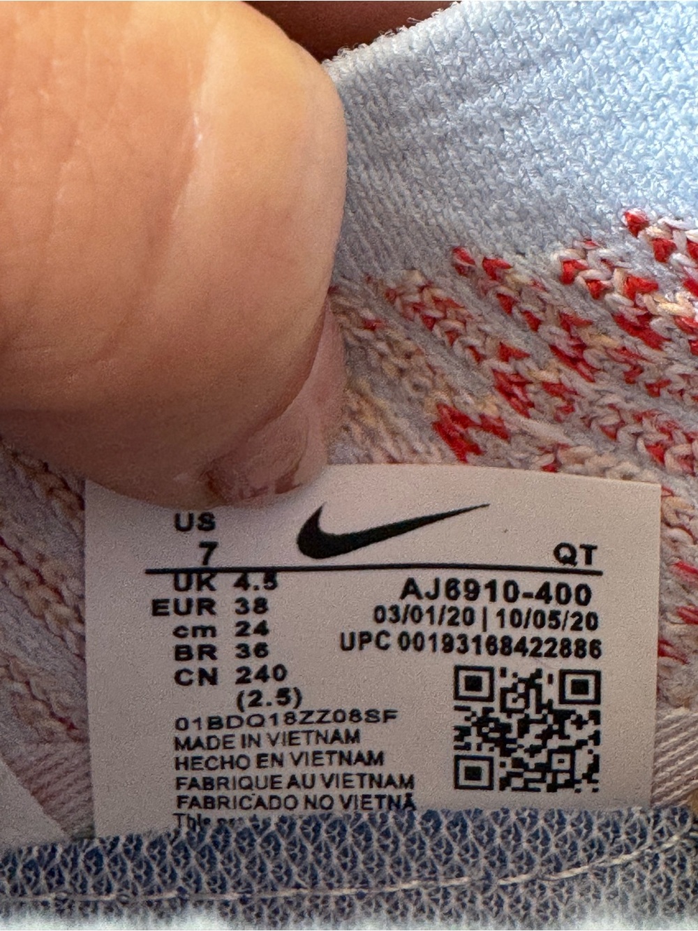 New 7 Nike Air VaporMax Flyknit 3 “Hydrogen Blue / Orange Pulse” AJ6910-400 - Picture 4 of 9